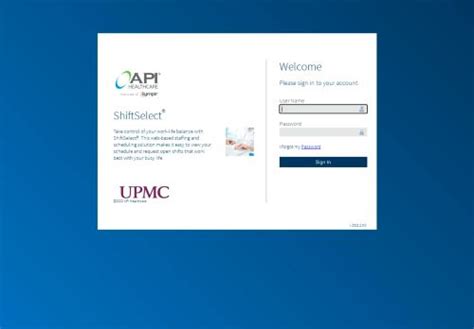 Upmc api shift select - We would like to show you a description here but the site won’t allow us. 